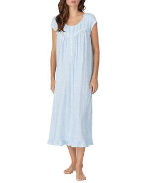 Eileen West Long Jersey Nightgown - Blue