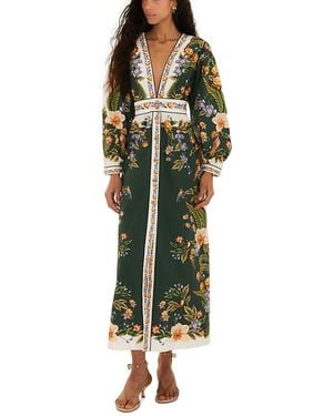 FARM Rio Linen Maxi Dress - Green