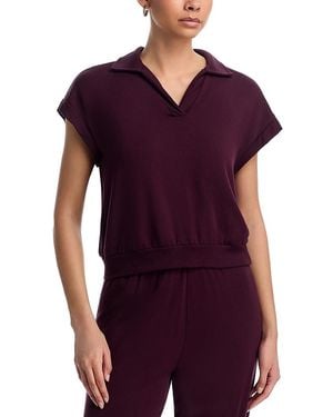 Splits59 Evie Fleece Polo Tee - Purple