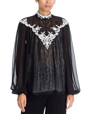 Kobi Halperin Teagan Embroidered Blouse - Black