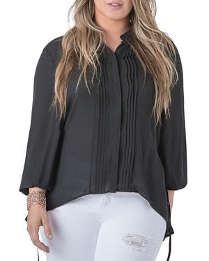 Standards & Practices Plus High Low Blouse - Black