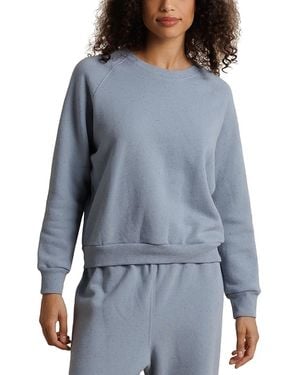 PERFECTWHITETEE Speckled French Terry Cotton Blend Crewneck Sweatshirt - Blue