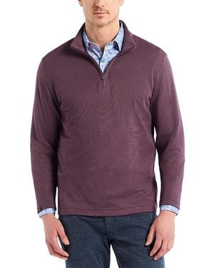 Robert Graham Troland Quarter Zip Sweater - Purple