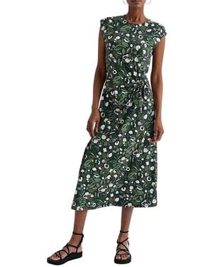 Seasalt Cornwall Fettling Jersey Tie Detail Midi Dress - Green
