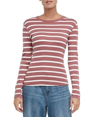 Three Dots Long Sleeve Top - Red