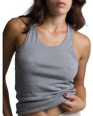 OXER Pima Cotton Rib Tank Top - Gray