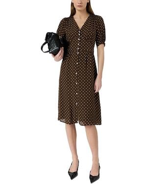 Gerard Darel Rohya Puffed Sleeve Dress - Brown
