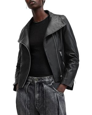AllSaints Ellis Leather Biker Jacket - Black