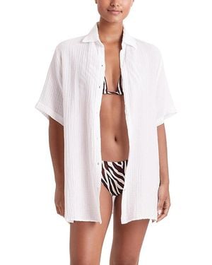 Mimi Flamingo Bliss Gauze Vista Shirt - White