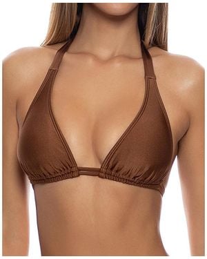 Luli Fama Cosita Buena Halter Triangle Top - Brown