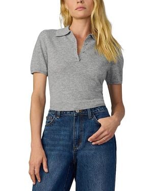 Joe's Jeans The Cashmere Short Sleeve Polo Sweater - Blue