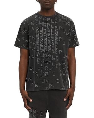 Purple Brand Short Sleeve Logo Print Tee - Black