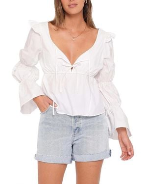Petal & Pup Bairbre Peasant Top - White