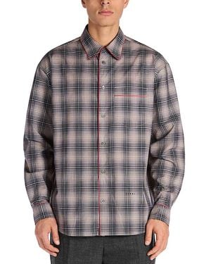 Marni Collared Cotton Button Up Shirt - Gray