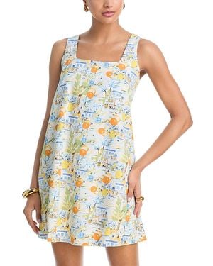 Aqua Beach Vacation Mini Dress - Blue