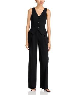 Black Halo Matias Vest Bodice Sleeveless Jumpsuit - Black