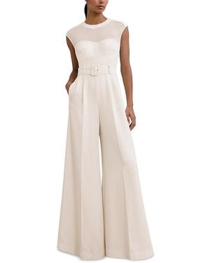 Reiss Alba Belted Jumpsuit - Natural