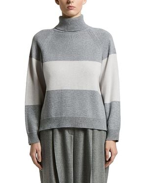 Peserico Wool Viscose Blend Turtleneck Sweater - Gray