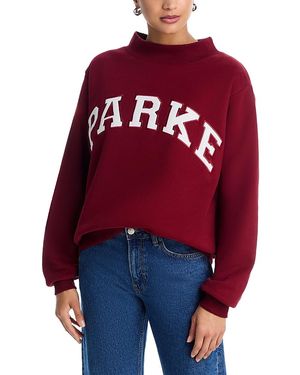 PARKE Varsity Mock Neck Sweatshirt - Red
