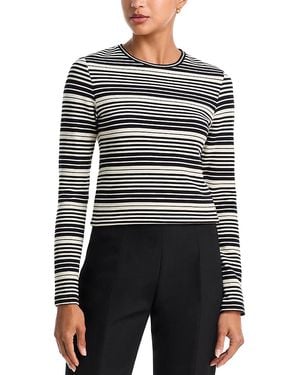 TOTEME Rib Stripe Stretch Cotton Long Sleeve Tee - Blue