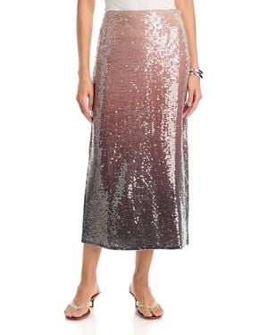 Line & Dot Mirage Sequin Midi Skirt - Pink