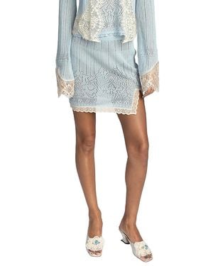 Anna Sui Lingerie Lace Knit Skirt - Pink