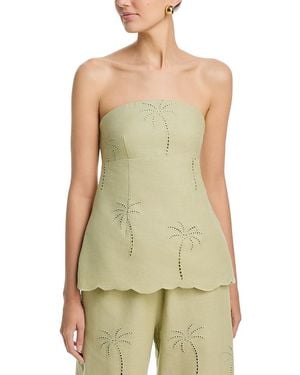 a.ren A. Ren Ramona Strapless Eyelet Top - Green