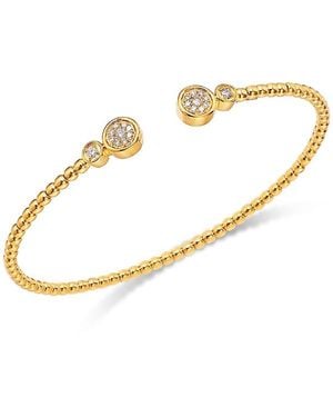 Bloomingdale's Fine Collection Diamond Beaded Flexible Open Cuff Bracelet - Metallic