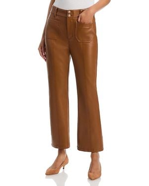 Cinq À Sept Dorothea Faux Leather High Rise Straight Jeans - Brown