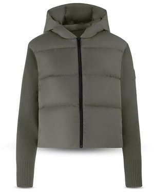 Canada Goose Hybridge Wide Quilt Knit Hoodie - Green