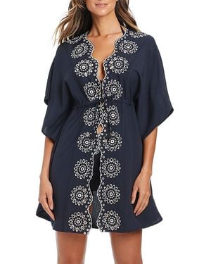 Bleu Rod Beattie Open Front Caftan Swim Cover-Up - Blue