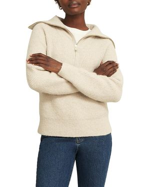 Hobbs Sandy Roll Neck Zip Sweater - Natural