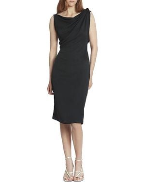 Lanvin Arpege Ring Draped Silk Dress - Black