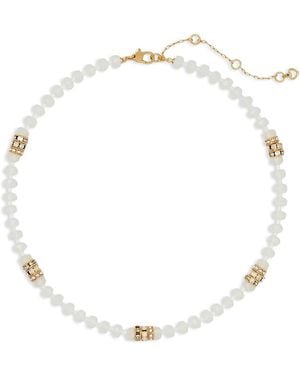 Kate Spade Imitation Pearl Beaded Collar Necklace, 16-19 - White