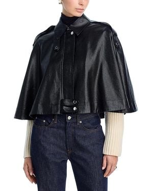 10 Crosby Derek Lam Beatrix Coated Cape Jacket - Black