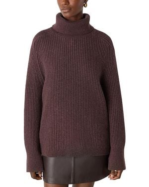 Whistles Heavy Gauge Roll Neck Knit Sweater - Purple