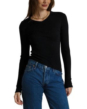 PERFECTWHITETEE Bianca Fitted Long Sleeve Tee - Black