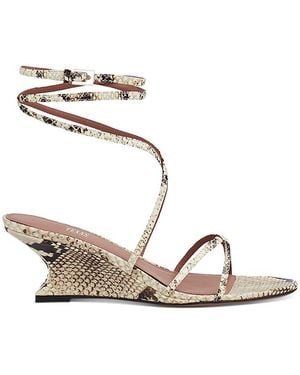 Paris Texas Nina Ankle Strap Wedge Sandals - Metallic
