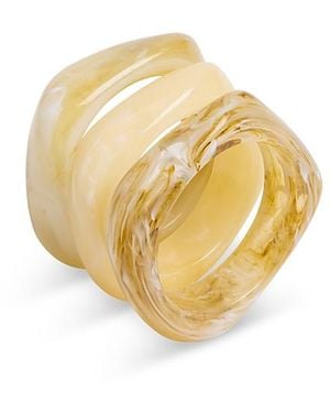 Aqua Resin Bangles, Set Of 3 - Metallic