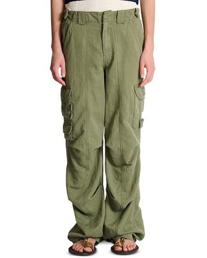 Balmain Cotton Linen Cargo Pants - Green