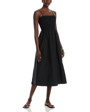 Steve Madden Kit Smocked Poplin Midi Dress - Black