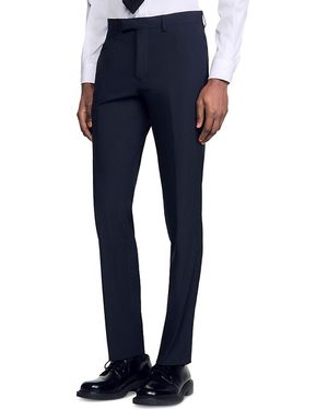 Sandro Formal Regular Fit Wool Pants - Blue