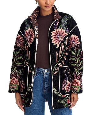 FARM Rio Reversible Garden Puffer Jacket - Black