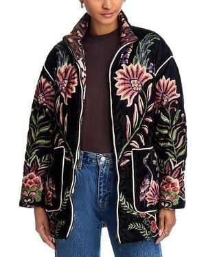 FARM Rio Reversible Garden Puffer Jacket - Black