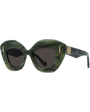 Loewe Anagram Cat Eye Sunglasses, 48Mm - Green