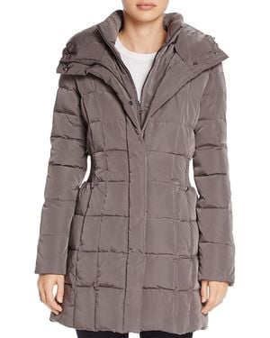 Cole Haan Zip-Front Puffer Coat - Brown