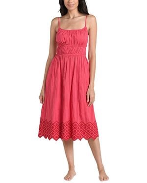 La Blanca Crinkle Collective Midi Dress Cover Up - Red