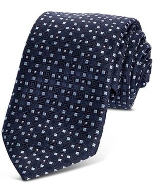 BOSS Classic Geometric Grid Tie - Blue