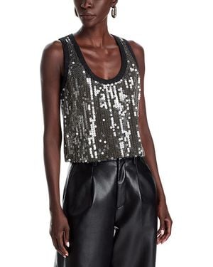 Ramy Brook Lexi Scoop Neck Embellished Top - Black
