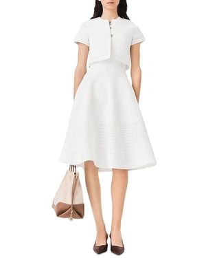 Maje Ribbed Short Sleeve Cardigan - White
